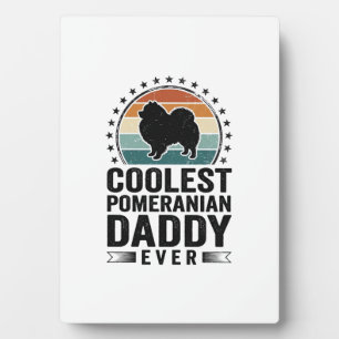 Coolste Pomeranian Papa Vintage Hond Papa T-shirt_ Fotoplaat