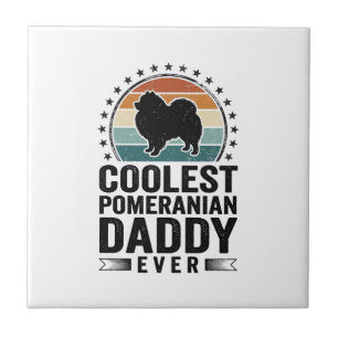 Coolste Pomeranian Papa Vintage Hond Papa T-shirt_ Tegeltje