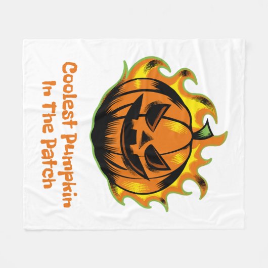 Coolste pompoen in de patch grappige halloween Man Fleece Deken (Voorkant (Horizontaal))
