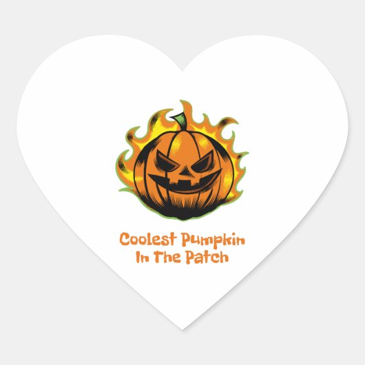 Coolste pompoen in de patch grappige halloween Man Hart Sticker (Voorkant)