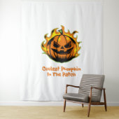 Coolste pompoen in de patch grappige halloween Man Wandkleed (In situ)