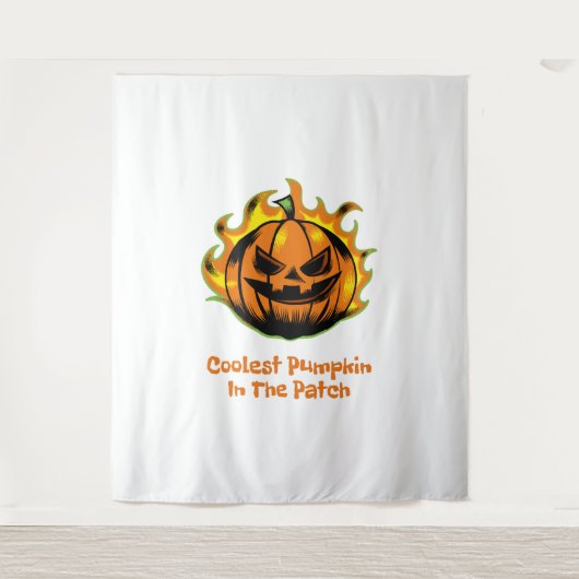 Coolste pompoen in de patch grappige halloween Man Wandkleed (Voorkant)