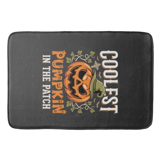 Coolste Pompoen in de Patch Halloween-ontwerp Badmat (Voorkant)