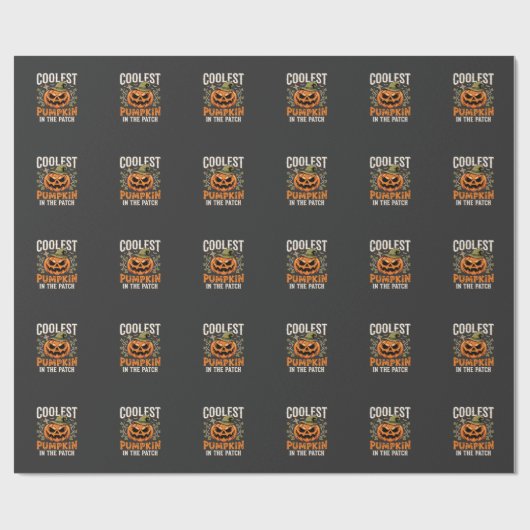 Coolste Pompoen in de Patch Halloween-ontwerp Cadeaupapier (Vlak)