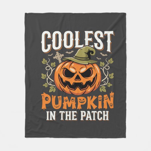 Coolste Pompoen in de Patch Halloween-ontwerp Fleece Deken (Voorkant)