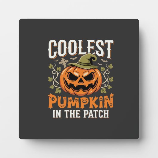 Coolste Pompoen in de Patch Halloween-ontwerp Fotoplaat (Voorkant)