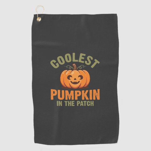 Coolste Pompoen In De Patch Halloween-ontwerp Golfhanddoek (Voorkant)