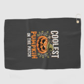 Coolste Pompoen in de Patch Halloween-ontwerp Golfhanddoek (Horizontaal)