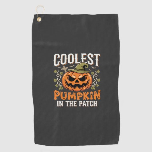 Coolste Pompoen in de Patch Halloween-ontwerp Golfhanddoek (Voorkant)