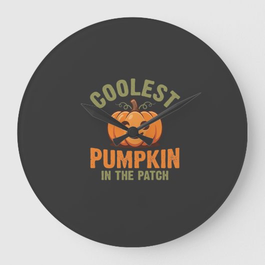 Coolste Pompoen In De Patch Halloween-ontwerp Grote Klok (Voorkant)