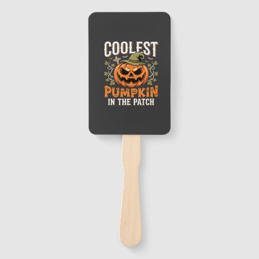 Coolste Pompoen in de Patch Halloween-ontwerp Handwaaier (Voorkant)