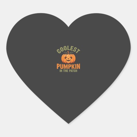 Coolste Pompoen In De Patch Halloween-ontwerp Hart Sticker (Voorkant)