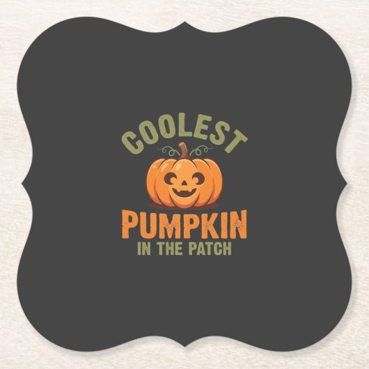 Coolste Pompoen In De Patch Halloween-ontwerp Kartonnen Onderzetters (Voorkant)
