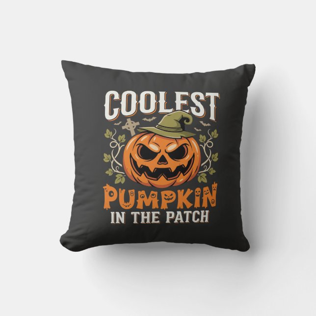 Coolste Pompoen in de Patch Halloween-ontwerp Kussen (Voorkant)