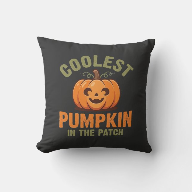 Coolste Pompoen In De Patch Halloween-ontwerp Kussen (Voorkant)