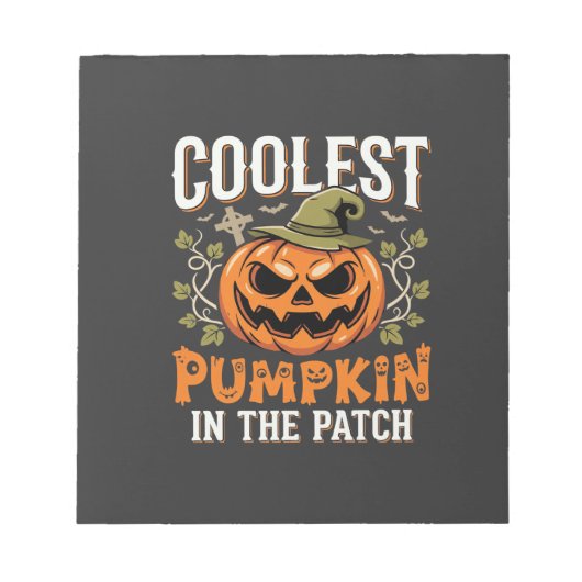 Coolste Pompoen in de Patch Halloween-ontwerp Notitieblok (Voorkant)