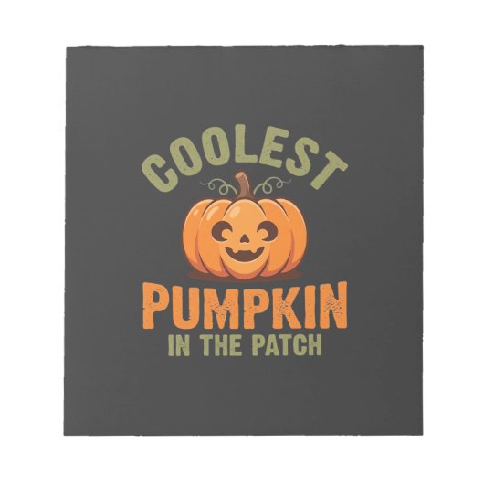 Coolste Pompoen In De Patch Halloween-ontwerp Notitieblok (Voorkant)