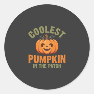 Coolste Pompoen In De Patch Halloween-ontwerp Ronde Sticker