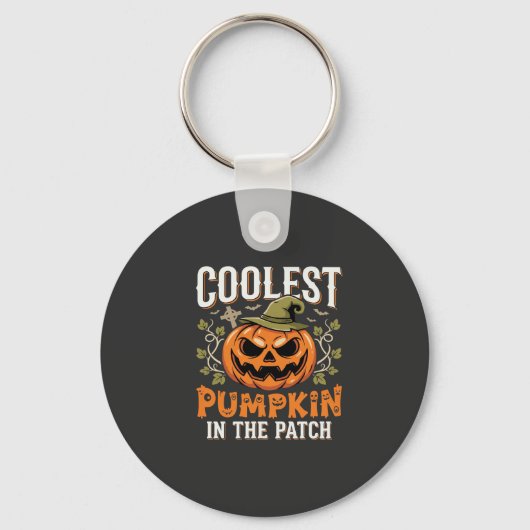Coolste Pompoen in de Patch Halloween-ontwerp Sleutelhanger (Voorkant)