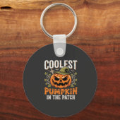 Coolste Pompoen in de Patch Halloween-ontwerp Sleutelhanger (Voorkant)