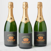 Coolste Pompoen In De Patch Halloween-ontwerp Sparkling Wijnetiket (Flessen)