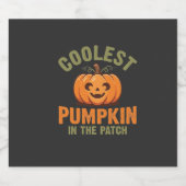 Coolste Pompoen In De Patch Halloween-ontwerp Sparkling Wijnetiket (Enkel label)