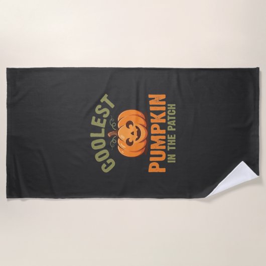 Coolste Pompoen In De Patch Halloween-ontwerp Strandlaken (Voorkant)