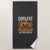 Coolste Pompoen in de Patch Halloween-ontwerp Strandlaken (Voorkant)