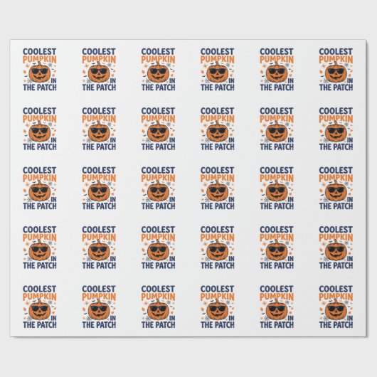 Coolste Pompoen in de Patch Halloween Shirt_1 Cadeaupapier (Vlak)