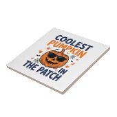 Coolste Pompoen in de Patch Halloween Shirt_1 Tegeltje (Zijkant)