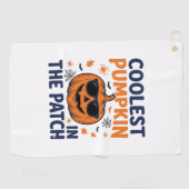 Coolste Pompoen in de Patch Halloween T-shirt_1 Golfhanddoek (Horizontaal)
