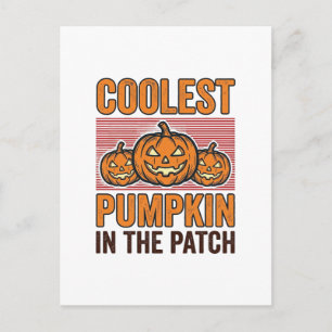 Coolste Pompoen in de Patch Halloween Vintage Des Briefkaart