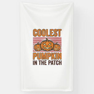 Coolste Pompoen in de Patch Halloween Vintage Des Spandoek