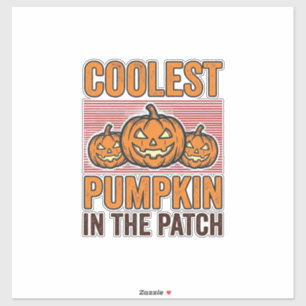 Coolste Pompoen in de Patch Halloween Vintage Des Sticker