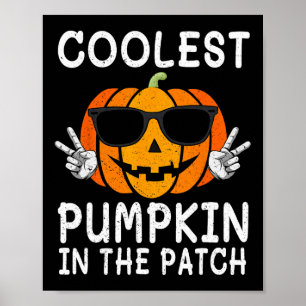 Coolste pompoen in de patch leuke jongens meisjes poster