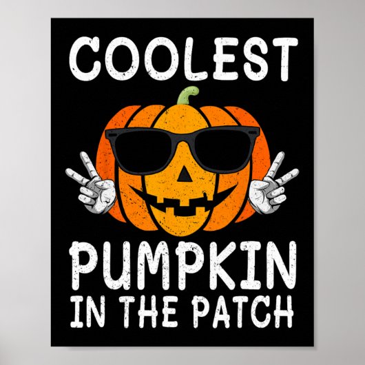 Coolste pompoen in de patch leuke jongens meisjes poster (Voorkant)