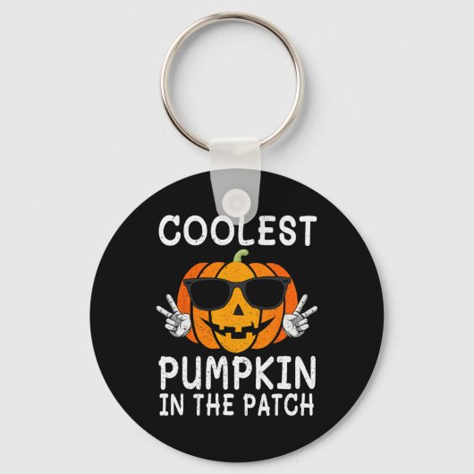 Coolste pompoen in de patch leuke jongens meisjes sleutelhanger (Voorkant)