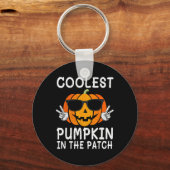 Coolste pompoen in de patch leuke jongens meisjes sleutelhanger (Voorkant)
