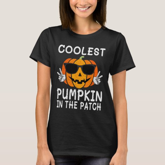 Coolste pompoen in de patch leuke jongens meisjes t-shirt (Voorkant)