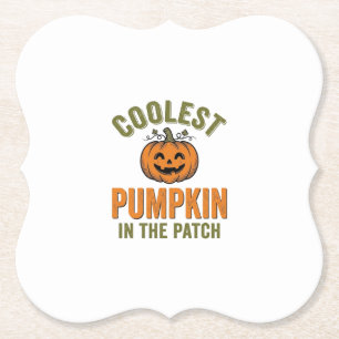 Coolste Pompoen in de Patch Vintage Halloween Des Kartonnen Onderzetters