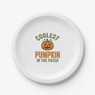 Coolste Pompoen in de Patch Vintage Halloween Des Papieren Bordje