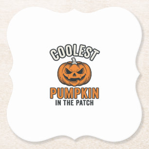 Coolste Pompoen in de Patch Vintage Halloween Over Kartonnen Onderzetters