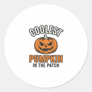 Coolste Pompoen in de Patch Vintage Halloween Over Ronde Sticker