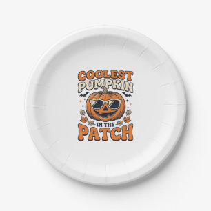 Coolste Pompoen In De Patch Vintage Halloween T-Sh Papieren Bordje