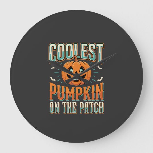 Coolste Pompoen Op Het Perceel Halloween Ontwerp_1 Grote Klok (Voorkant)