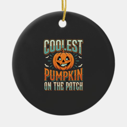 Coolste Pompoen Op Het Perceel Halloween Ontwerp_1 Keramisch Ornament (Voorkant)