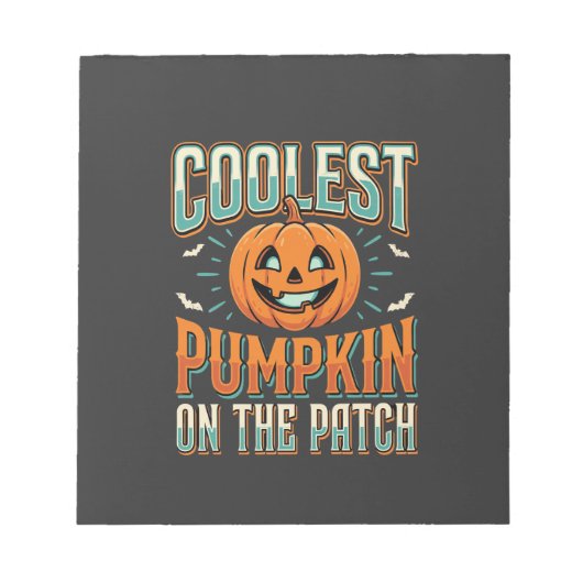Coolste Pompoen Op Het Perceel Halloween-ontwerp_1 Notitieblok (Voorkant)