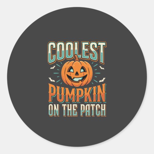 Coolste Pompoen Op Het Perceel Halloween Ontwerp_1 Ronde Sticker (Voorkant)