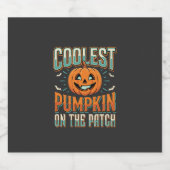 Coolste Pompoen Op Het Perceel Halloween-ontwerp_1 Sparkling Wijnetiket (Enkel label)