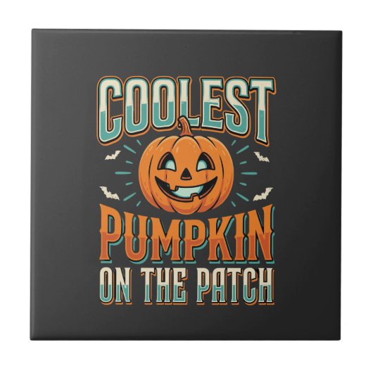 Coolste Pompoen Op Het Perceel Halloween Ontwerp_1 Tegeltje (Voorkant)
